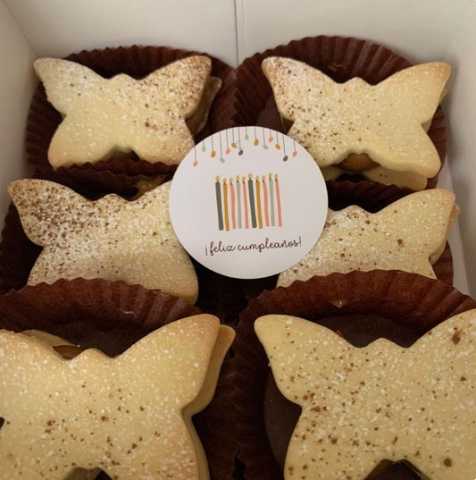 25 unid. ALFAJORES DE MARIPOSA